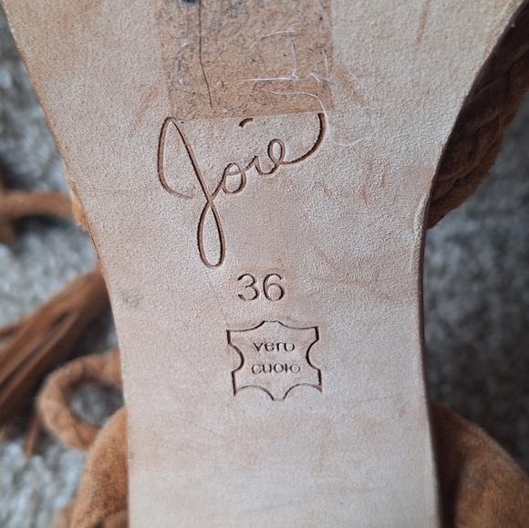 Joies Banji Braided Suede Leather Ankle Wrap Boho Sandals Womens Size 36 - Picture 10 of 12